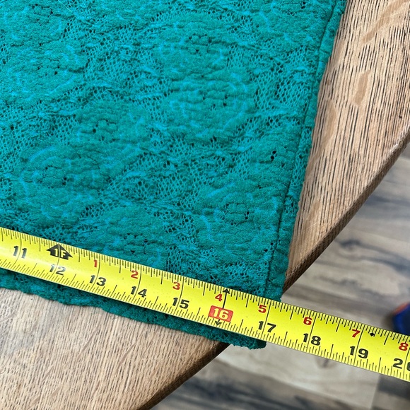 Anthropologie Maeve Floral Lace Midi Skirt size Small Green Turquoise Teal - Picture 11 of 16